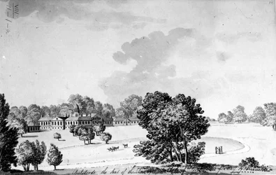 Bulstrode Park、バッキンガムシャー、1781年（紙にペン、インク、ウォッシュ）